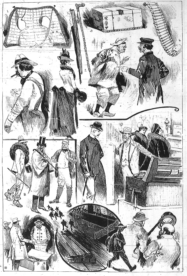 A Cartoon from The Australasian in 1890 about smugglers and their methods