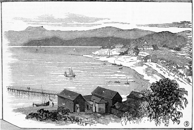 A drawing of Fremantle Harbour, c1882