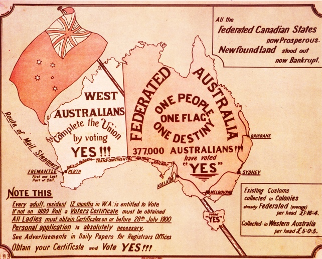 Referendum promotional material from Western Australia, 1900.