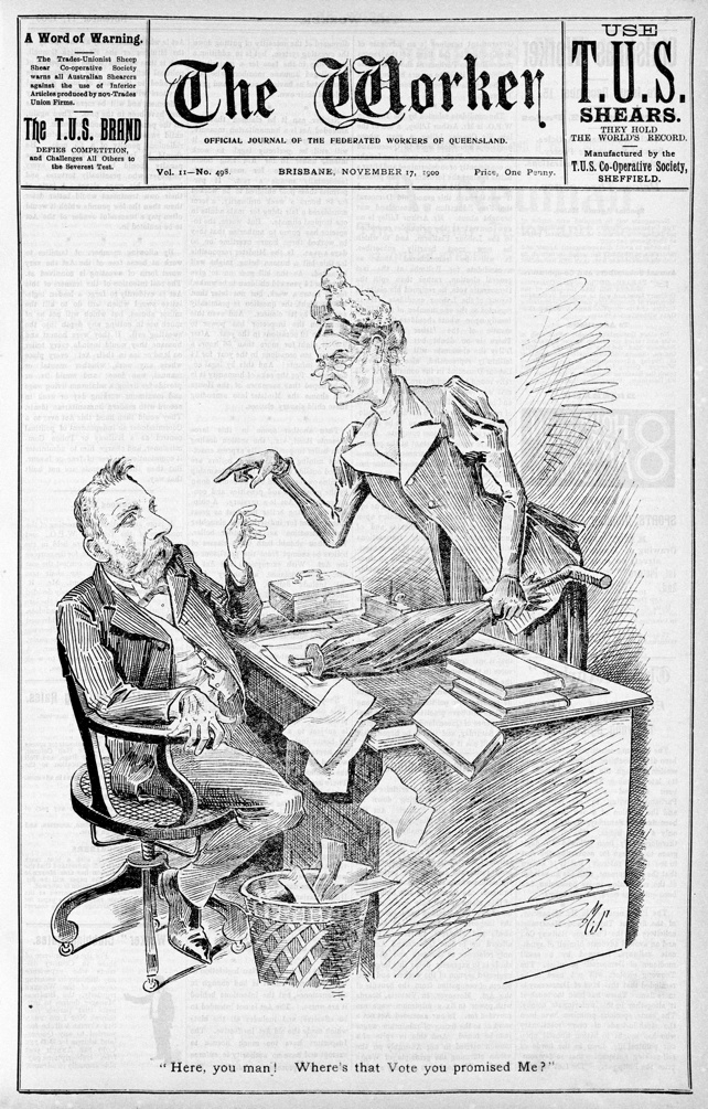 Cartoon from The Worker, Queensland, 17 November 1900
