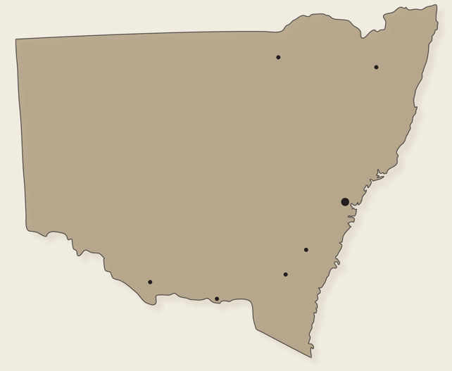 A map of New South Wales