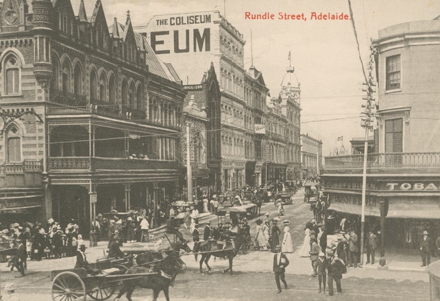 A photograph of Rundle Street, Adelaide, c 1890