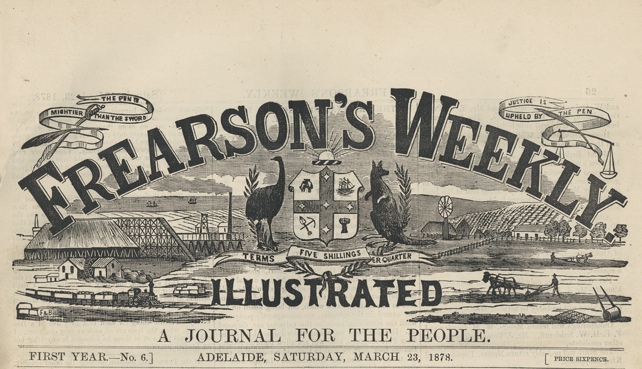 An image of the Frearson’s Weekly Illustrated masthead from 23 March 1878