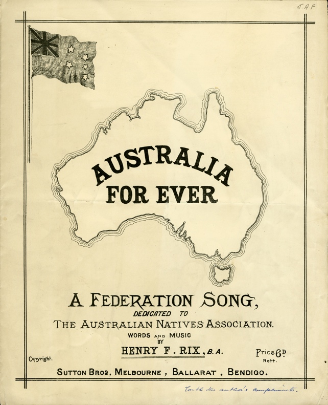 An image of the cover of the Australia For Ever lyrics